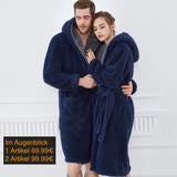 Winter-Unisex-Bademantel mit dicker Kapuze