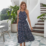 Originelles Design Bohème Polka-Dot-Druck Sommerkleid Strandkleid